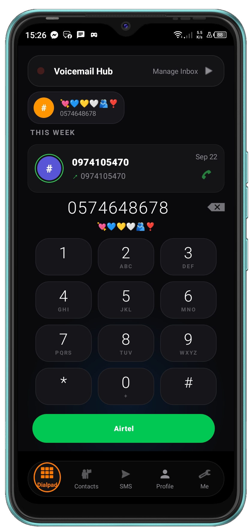9shadows Android dialer and phone keypad
