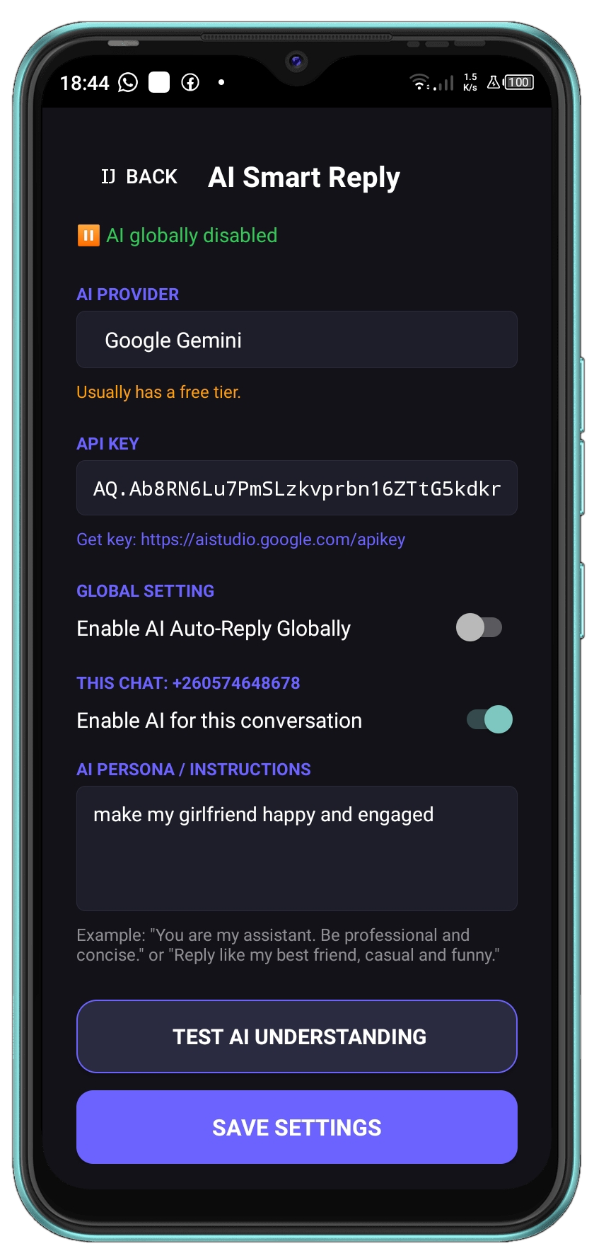 9shadows Android phone interface